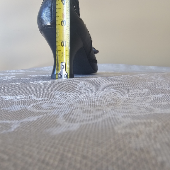 Jessica Mary Jane Heels Pumps Black Leather Pin Up Round Toe Vintage Sz 9M - Picture 16 of 16